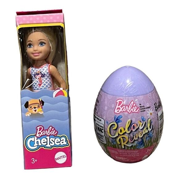 Barbie Pets Color Reveal Purple Easter Egg and Chelsea Doll Lot of Two New - Picture 1 of 2